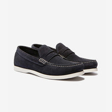 Load image into Gallery viewer, PALERMO Men&#39;s loafers Soft navy suede leather
