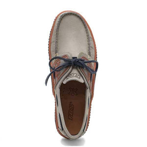 Men's Boat Shoes Beige and Orange Leather