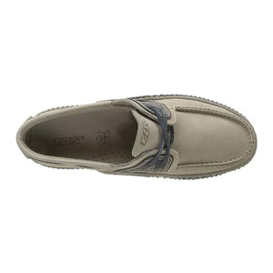 Men's Boat Shoes Beige and Navy Leather