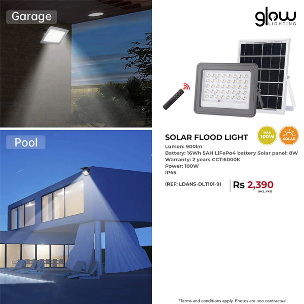 Glow Lighting Solar Flood Light 900lm IP65