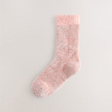 Load image into Gallery viewer, Pink/Grey Sparkle Velvet Cosy Socks 2 Pack
