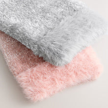 Load image into Gallery viewer, Pink/Grey Sparkle Velvet Cosy Socks 2 Pack
