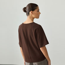 Load image into Gallery viewer, Chocolate Brown Short Sleeve Boxy T-Shirt
