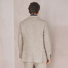 Load image into Gallery viewer, Neutral Tailored Fit N. Premium Linen Blend Texture Suit Jacket
