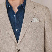 Load image into Gallery viewer, Neutral Tailored Fit N. Premium Linen Blend Texture Suit Jacket
