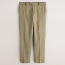 Load image into Gallery viewer, Green Tailored Fit Linen Blend Texture Suit Trousers
