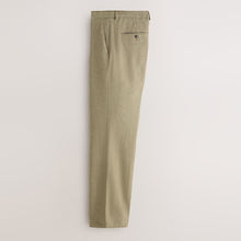 Load image into Gallery viewer, Green Tailored Fit Linen Blend Texture Suit Trousers
