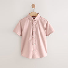 Load image into Gallery viewer, Pink Logo Short Sleeve Cotton Rich Oxford Shirt (5-10yrs)
