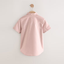 Load image into Gallery viewer, Pink Logo Short Sleeve Cotton Rich Oxford Shirt (5-10yrs)
