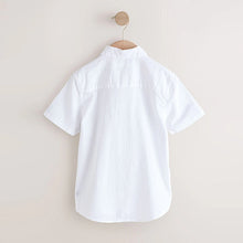 Load image into Gallery viewer, White Short Sleeve Linen Blend Shirt (3-12yrs)
