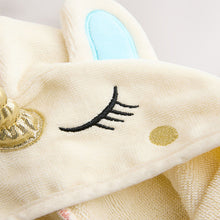 Load image into Gallery viewer, Ecru White Unicorn Towelling Poncho (9mths-10yrs)
