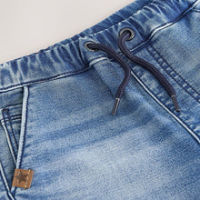Load image into Gallery viewer, Mid Blue Comfort Stretch Wide Cargo Jeans (3mths-6yrs)
