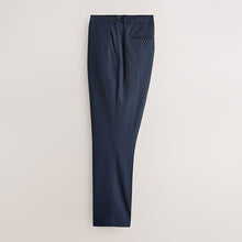 Load image into Gallery viewer, Navy Blue Slim Ft Check Suit Trousers
