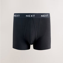 Load image into Gallery viewer, Blue/ Black Waistbands 5 Pack A-Front Cotton Rich Boxers
