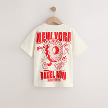Load image into Gallery viewer, Ecru Bagel Oversized Graphic Print T-Shirt (3-12yrs)
