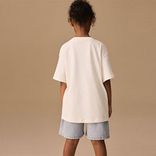 Load image into Gallery viewer, Ecru Easter Bunny Oversized Graphic Print T-Shirt (3-12yrs)
