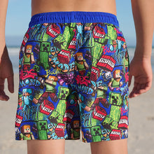 Load image into Gallery viewer, Navy Minecraft Swim Shorts (3-12yrs)
