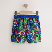 Load image into Gallery viewer, Navy Minecraft Swim Shorts (3-12yrs)

