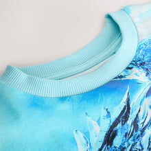 Load image into Gallery viewer, White/Blue Dragon Regular Fit Short Sleeve All-Over Print T-Shirt (6-12yrs)
