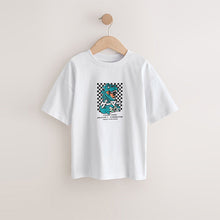 Load image into Gallery viewer, White/Green Dino Short Sleeve Graphic T-Shirt (3-12yrs)
