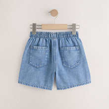 Load image into Gallery viewer, Mid Blue Pull On Denim Shorts (3mths-6yrs)
