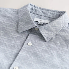 Load image into Gallery viewer, Blue Jaquard Print Long Sleeve Shirt
