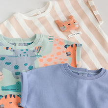 Load image into Gallery viewer, Blue Safari Jersey Baby Rompers 3 Pack
