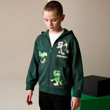 Load image into Gallery viewer, Green Minecraft Zip Through Hoodie (4-10yrs)
