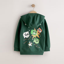 Load image into Gallery viewer, Green Minecraft Zip Through Hoodie (4-10yrs)
