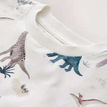 Load image into Gallery viewer, White Watercolour Dinosaurs Short Sleeve All-Over Print T-Shirt  (3mths-6yrs)
