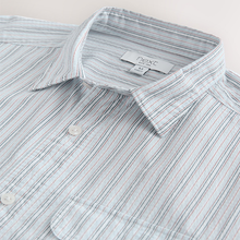 Load image into Gallery viewer, Blue Stripe Seersucker Long Sleeve Shirt
