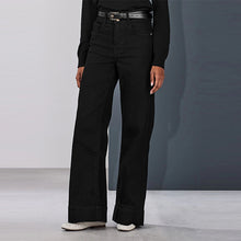 Load image into Gallery viewer, Black High Rise Stretch Wide Leg Jeans
