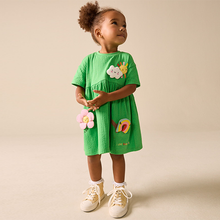 Load image into Gallery viewer, Green Rainbow Jersey Dress (3mths-6yrs)
