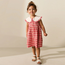 Load image into Gallery viewer, Red Check Collared Summer Dress (9mths-6yrs)
