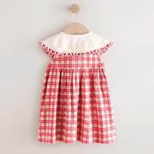 Load image into Gallery viewer, Red Check Collared Summer Dress (9mths-6yrs)

