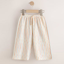 Load image into Gallery viewer, Ecru Red &amp; Blue Stripe Wide Leg Trousers (3mths-6yrs)

