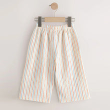 Load image into Gallery viewer, Ecru Red &amp; Blue Stripe Wide Leg Trousers (3mths-6yrs)
