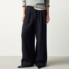 Load image into Gallery viewer, Black Superwide Pleated Trousers
