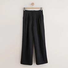 Load image into Gallery viewer, Black Superwide Pleated Trousers
