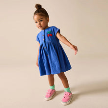 Load image into Gallery viewer, Cobalt Blue Textured Short Sleeve Dress (3mths-6yrs)
