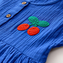 Load image into Gallery viewer, Cobalt Blue Textured Short Sleeve Dress (3mths-6yrs)
