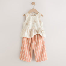 Load image into Gallery viewer, Neutral Embroidered Blouse And Trousers Co-ord Set (3mths-6yrs)
