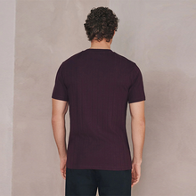 Load image into Gallery viewer, Burgundy Red N. Premium Modal Cotton Ribbed Textured Smart T-Shirt
