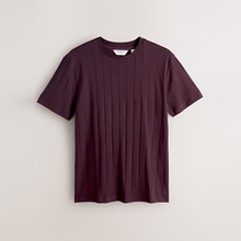 Load image into Gallery viewer, Burgundy Red N. Premium Modal Cotton Ribbed Textured Smart T-Shirt
