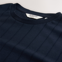 Load image into Gallery viewer, Navy N. Premium Modal Cotton Ribbed Textured Smart T-Shirt
