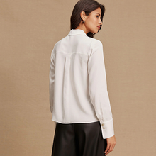 Load image into Gallery viewer, White Soft Revere Collar Long Sleeve Shirt

