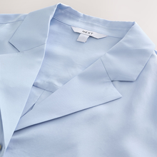 Load image into Gallery viewer, Pastel Blue Soft Revere Collar Long Sleeve Shirt
