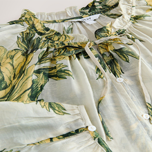 Load image into Gallery viewer, Ecru Floral Print Button Front Long Sleeve Blouse
