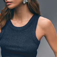 Load image into Gallery viewer, Navy Ribbed Racer Tank

