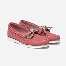 Load image into Gallery viewer, Women&#39;s Boat Shoes Leather Red Beige
